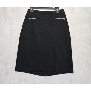 Talbots Skirt‎ Sz 4 Black Stretch Pencil Knee Length Pockets Ponte Work Business